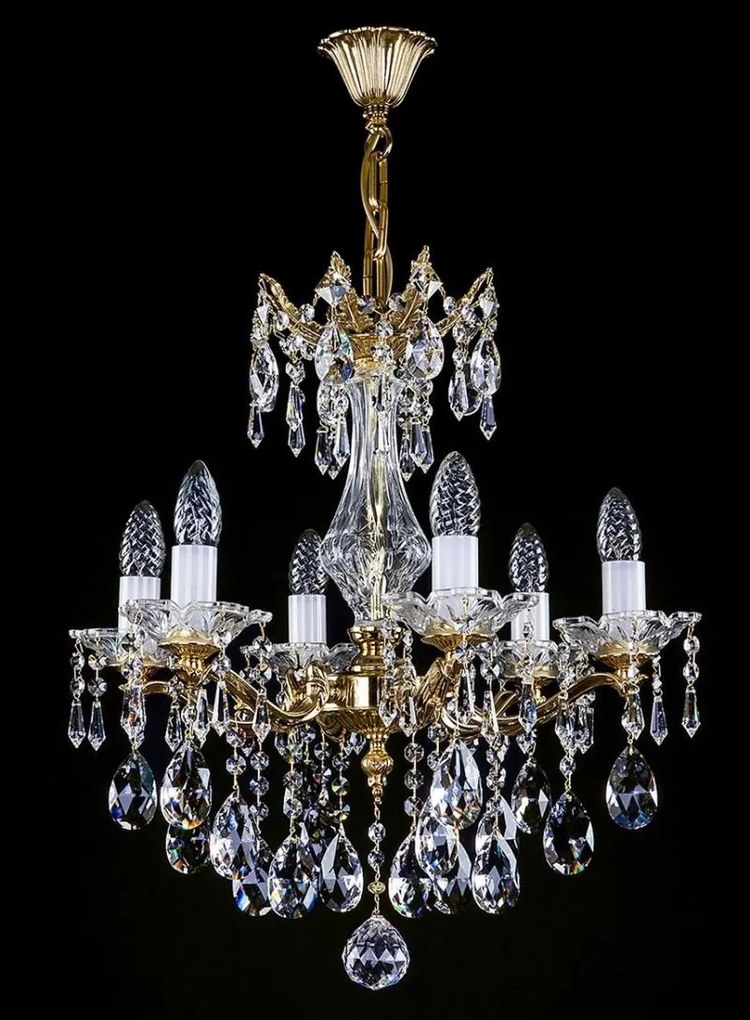 Candelabru Cristal Bohemia Exclusive 6 brate, diam.50cm KATHERINE VI. CE