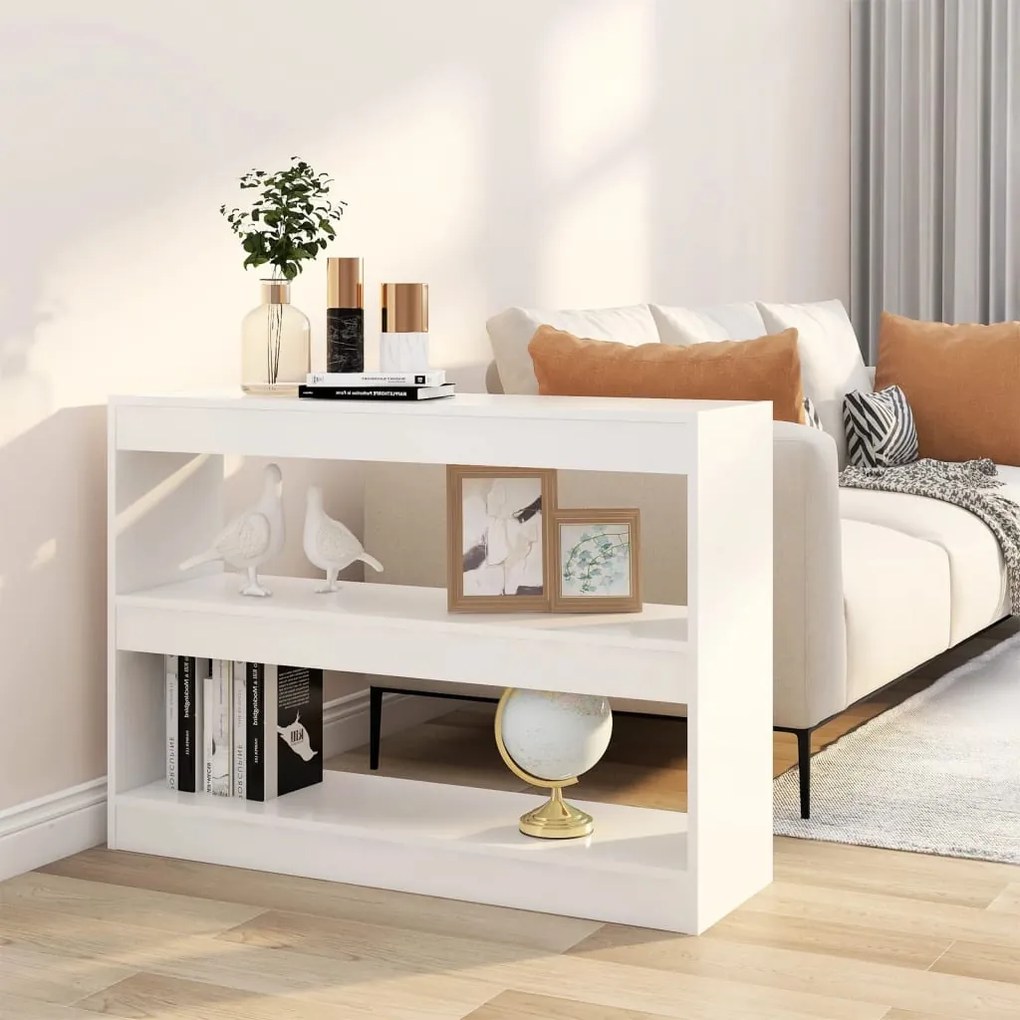 vidaXL Bibliotecă/Separator cameră, alb, 100x30x72 cm