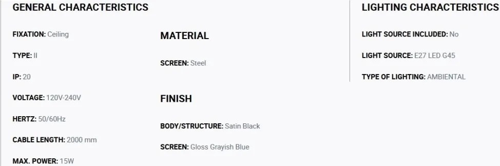 Lustra/Pendul metal TATAWIN S blue