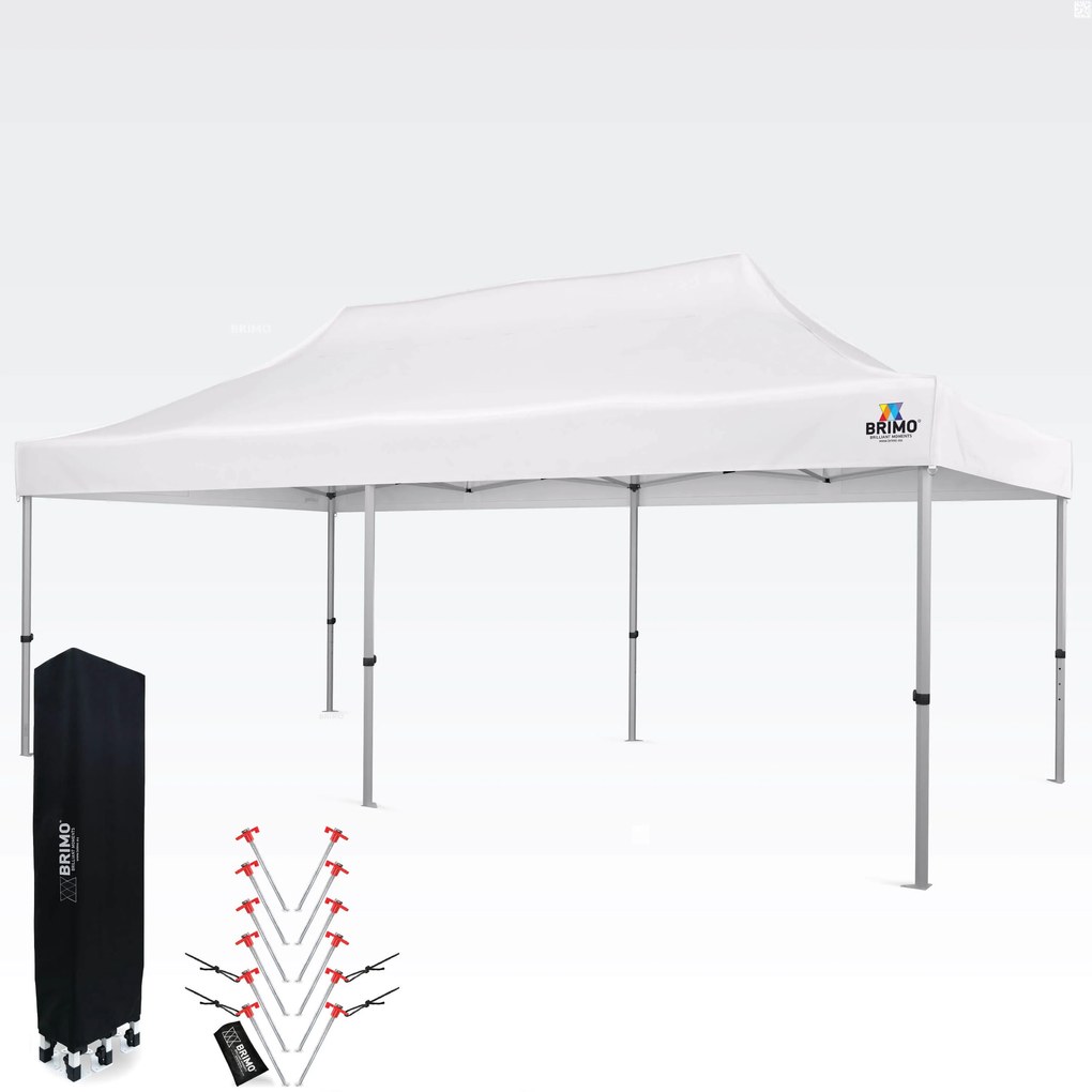 Cort tip foarfecă 3x6 m ALU fără pereți - Cadru din aluminiu, Impermeabil - fără pereți - Alb