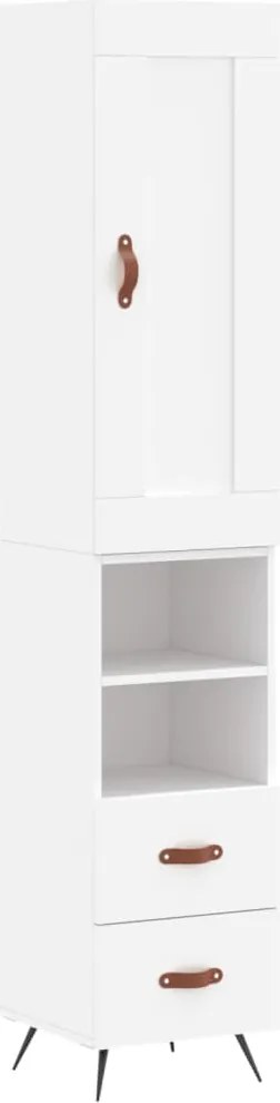 vidaXL Dulap înalt, alb, 34,5x34x180 cm, lemn prelucrat