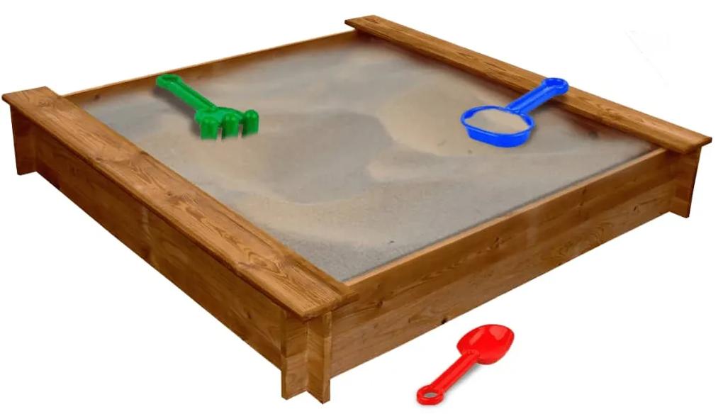 41658 vidaXL Cutie de nisip pătrată pentru copii, lemn