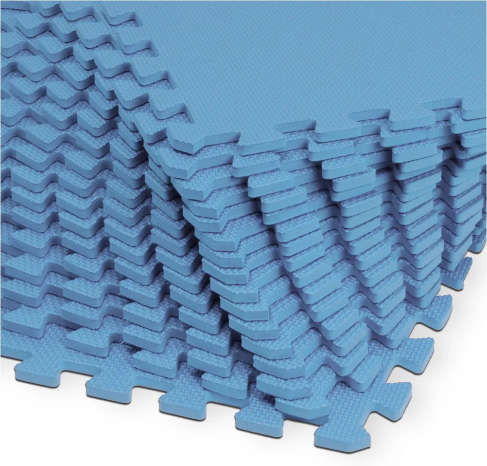 Covor protectie pardoseala Puzzle 8 bucati Albastru 180 x 90 cm