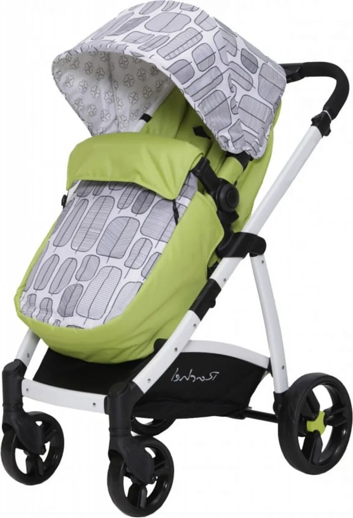 Carucior nou nascuti 2 in 1 NOVOKIDS™ Rachel PRO, Cu geanta bebe inclusa, Cadru aluminiu, Plasa insecte, Maner reglabil pe inaltime, Verde Aprins