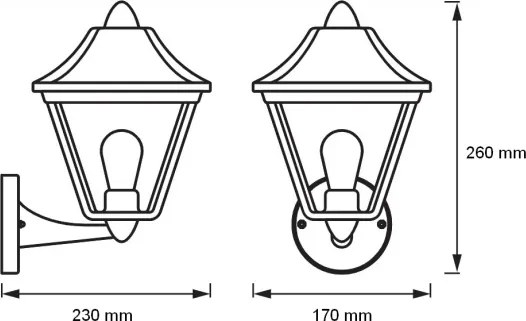 Osram - Aplica de perete pentru exterior TRADITION UP 1xE27/60W/230V IP44