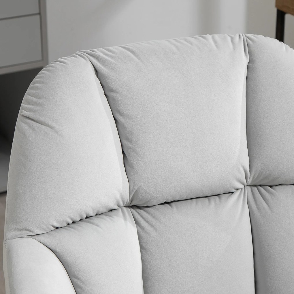 Vinsetto Scaun de birou, ergonomic, reglabil în înălțime, rotativ, cu aspect de catifea, până la 120 kg, Hellgrau | Aosom Romania