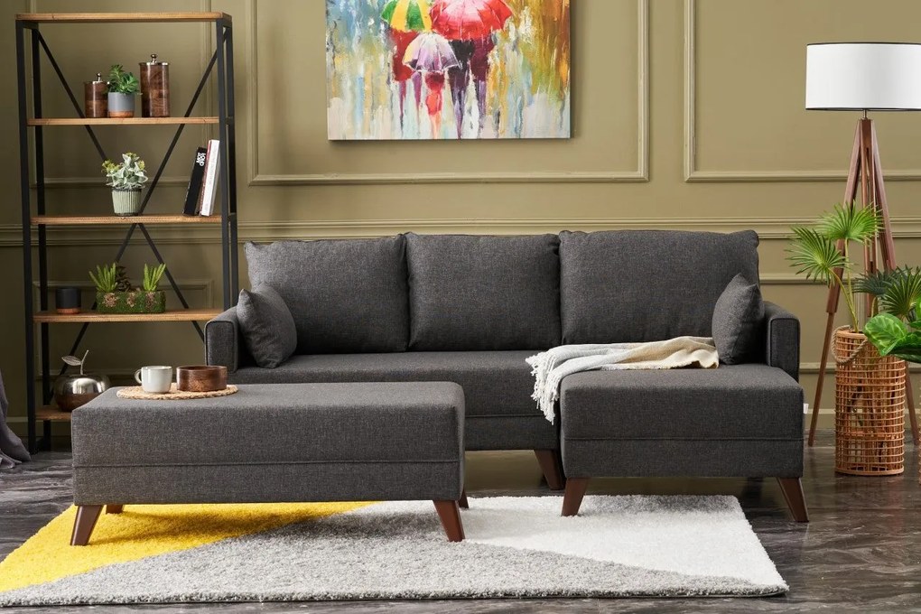 Canapea extensibilă de colț Bella Mini Corner Sofa Right - Anthracite