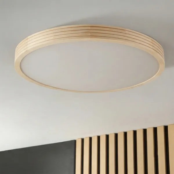 Plafonieră NATURAL MODERN SLIM 3xE27/15W/230V Ø 47,5 cm, finisaj pin