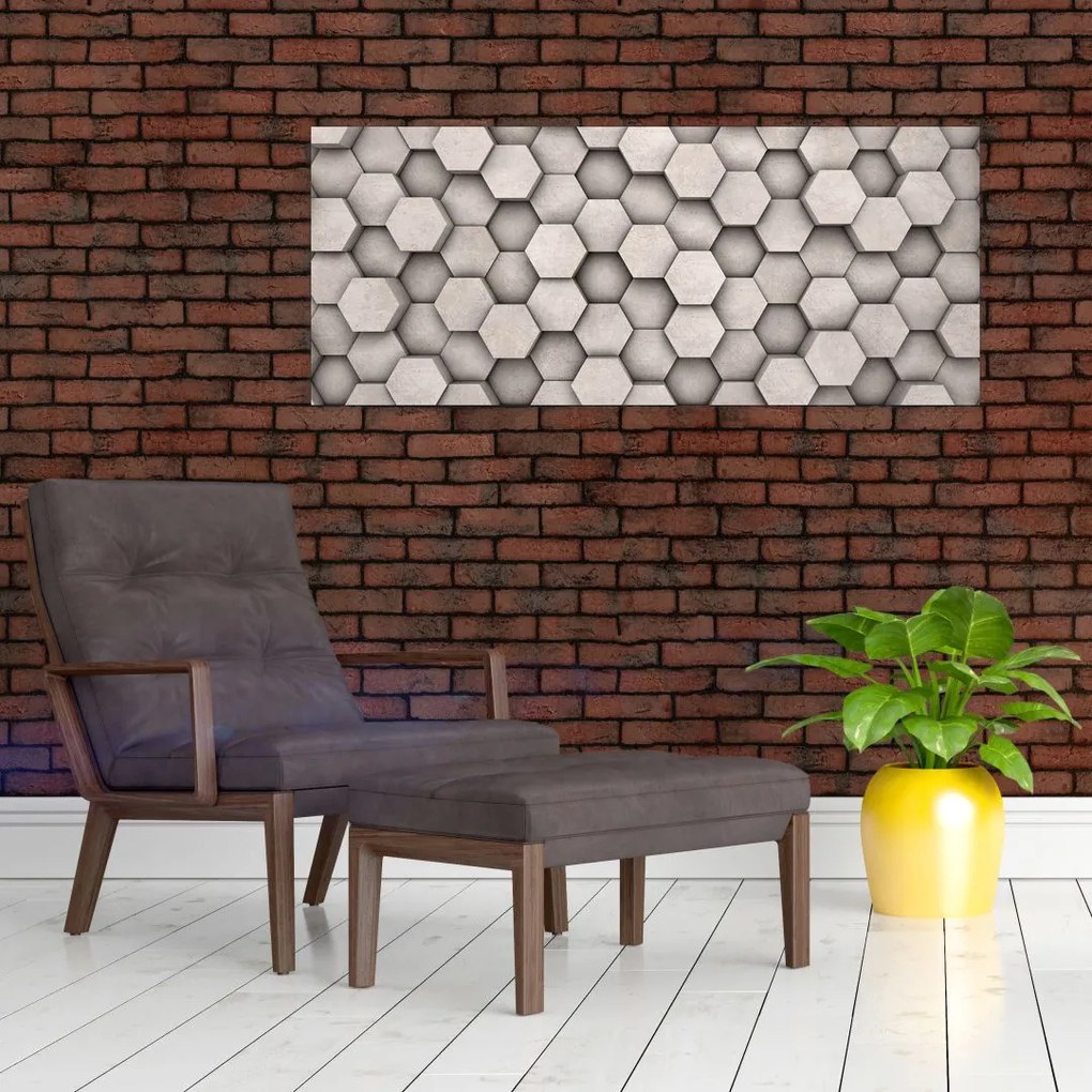 Tablou - Hexagoane design beton (120x50 cm)