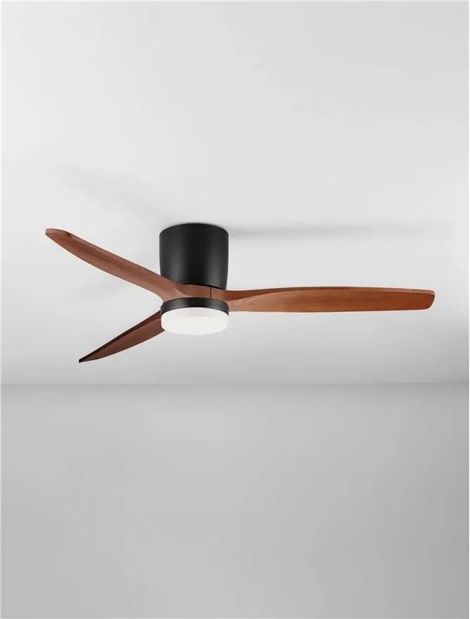 Lustra LED cu Ventilator si telecomanda ALOA negru/dark wood
