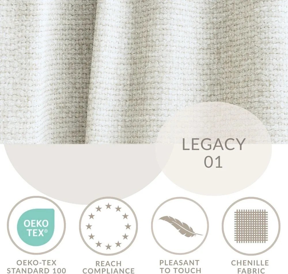 Colțar crem extensibil/cu spațiu de depozitare cu tapițerie din chenille (cu colț pe partea stângă/cu șezlong) Leon – Maison de Rêve