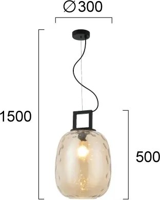Lustră suspendată pe cablu LUCY 1xE27/40W/230V bej fumuriu