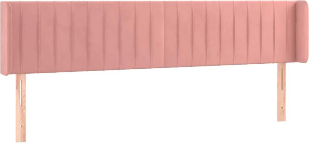 vidaXL Tăblie de pat cu aripioare roz 183x16x78/88 cm catifea
