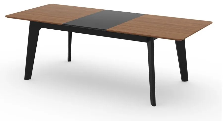 Masă de dining în culoare naturală extensibilă cu blat cu aspect de lemn de nuc 100x180 cm Shadow – TemaHome