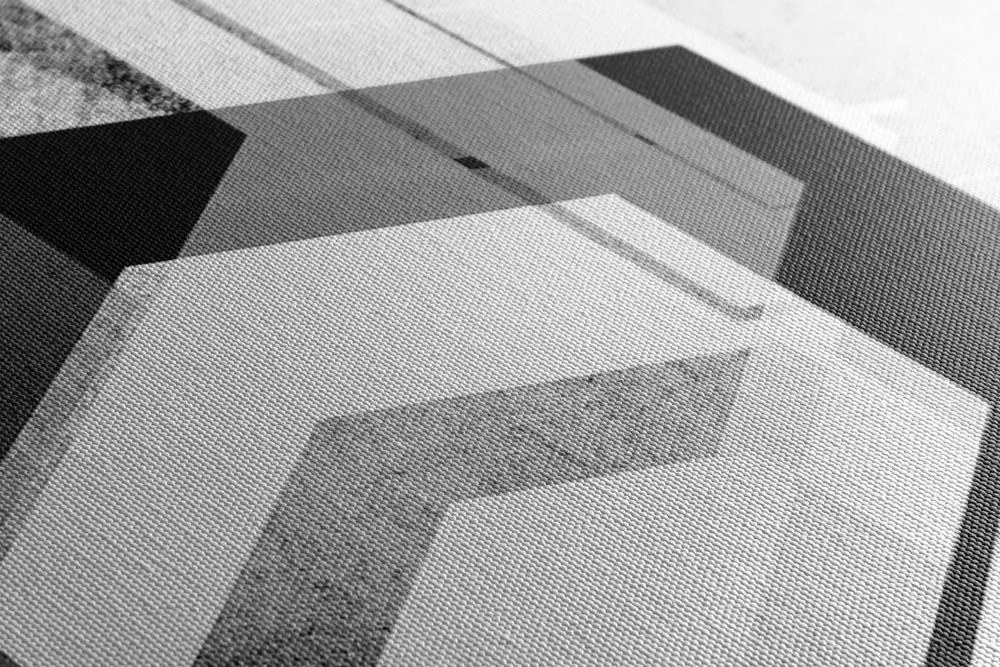 Tablou geometrie futuristă în design alb-negru
