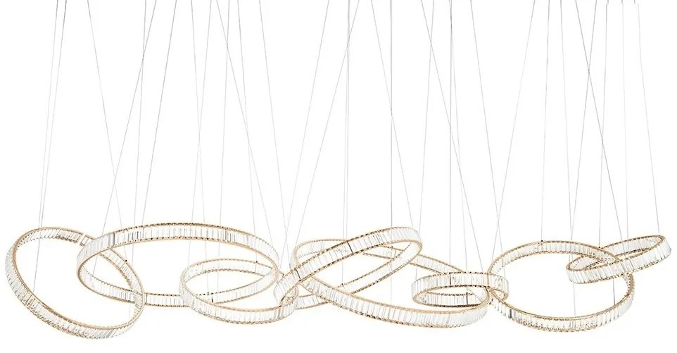 Lustra XXL suspendata LED design ambiental Ring LINE 8 auriu