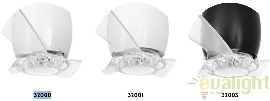 Ventilator cu telecomanda ETERFAN negru lucios/ transparent 32002