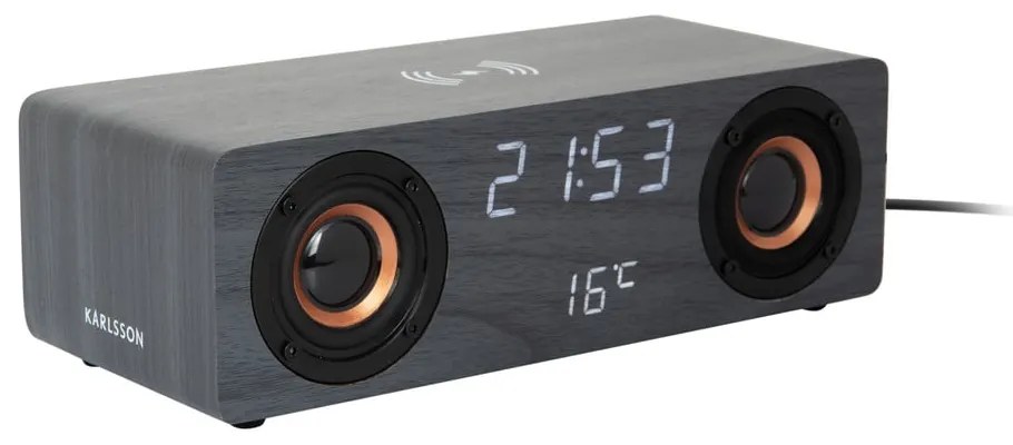 Radio cu ceas deșteptător digital cu încărcător wireless Classic BT – Karlsson