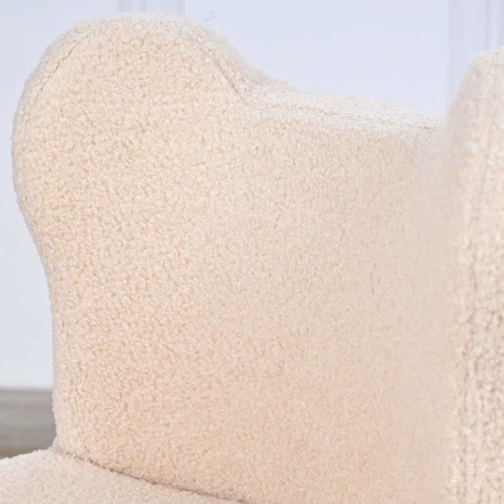 AIYAPLAY Scaun pentru copii, fotoliu din pluș cu urechi de urs, acoperire din fleece, spumă, Bej | Aosom Romania