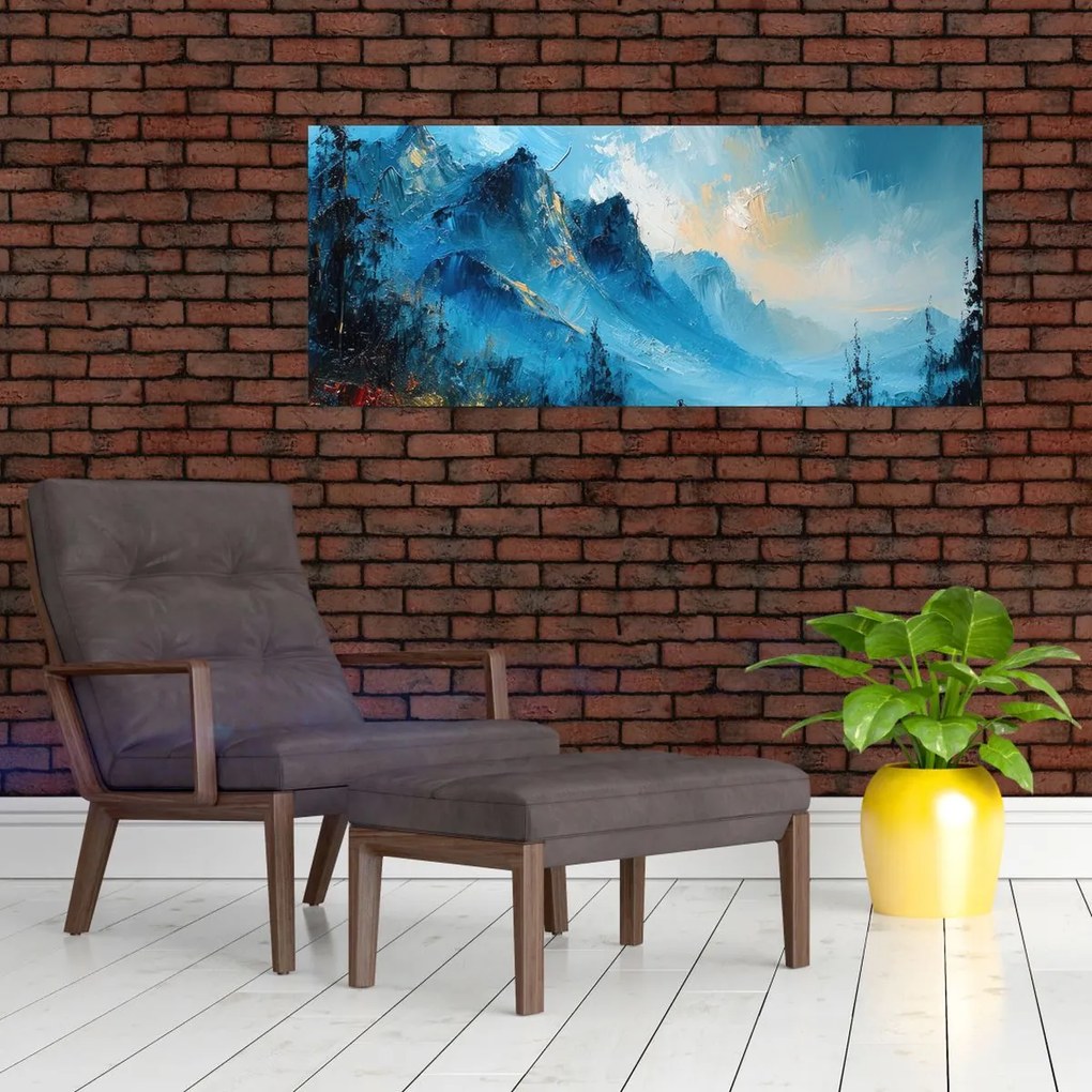 Tablou - Pictura munților (120x50 cm)