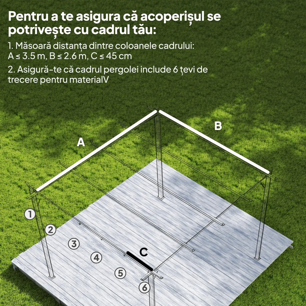 Outsunny Tettuccio di Ricambio per Gazebo 3x3 m con 10 Fori di Drenaggio Grigio | Aosom Romania