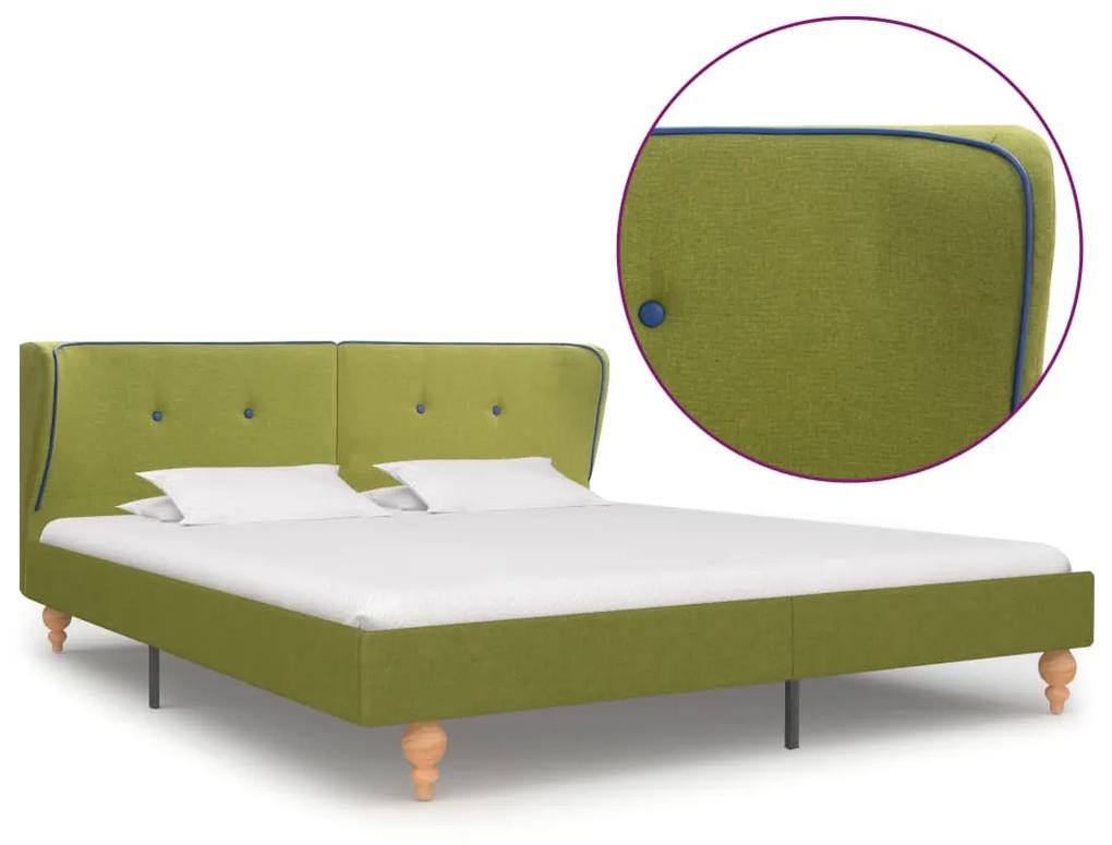 280585 vidaXL Cadru de pat, verde, 160 x 200 cm, material textil