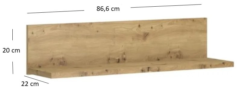Poliță 90 cm Andra (Stejar artisan). 1052734