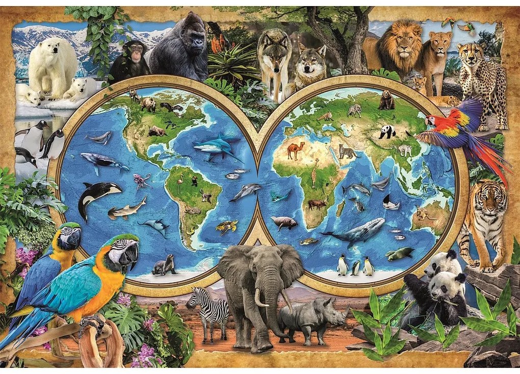 Animale Wonderful World Lumea animalelor puzzle Clementoni cu 300 de piese