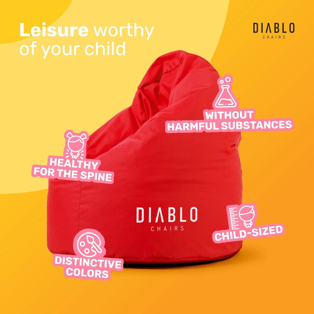 Fotoliul tip puf Diablo Chairs pentru copii: Roșu
