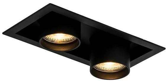 Spot modern încastrat negru reglabil cu 2 lumini - Roof