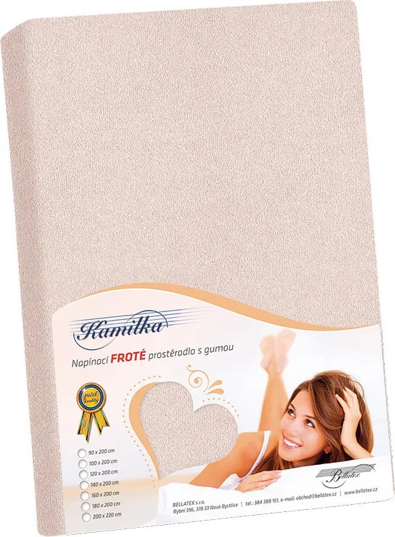 Bellatex Cearșaf din bumbac terry roz pudră, 120 x 200 cm