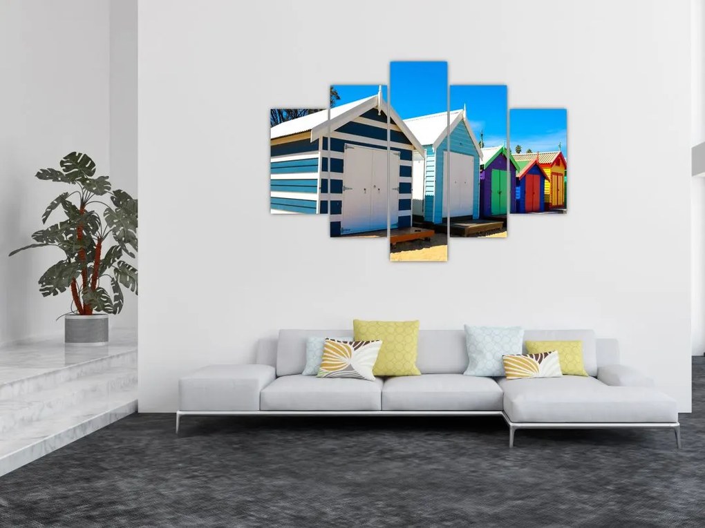 Tablou - Plaja Brighton, Melbourne, Australia (150x105 cm)