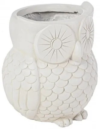 Ghiveci din Fiberclay, Garden Owl Ivoir, Ø26xH31 cm