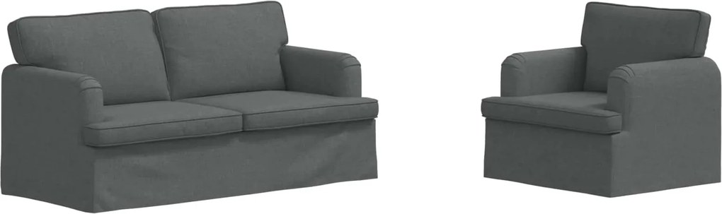 vidaXL Set de canapea 2 pcs Gri închis 162 x 80 x 85 cm țesătură