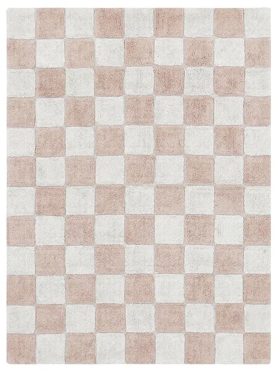 Covor roz deschis/crem lavabil/țesut manual din bumbac 120x160 cm Kitchen Tiles Rose – Lorena Canals