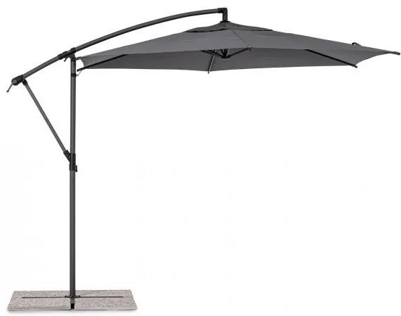 Umbrela de gradina gri antracit din poliester si metal, ∅ 300 cm, Tropea Bizzotto
