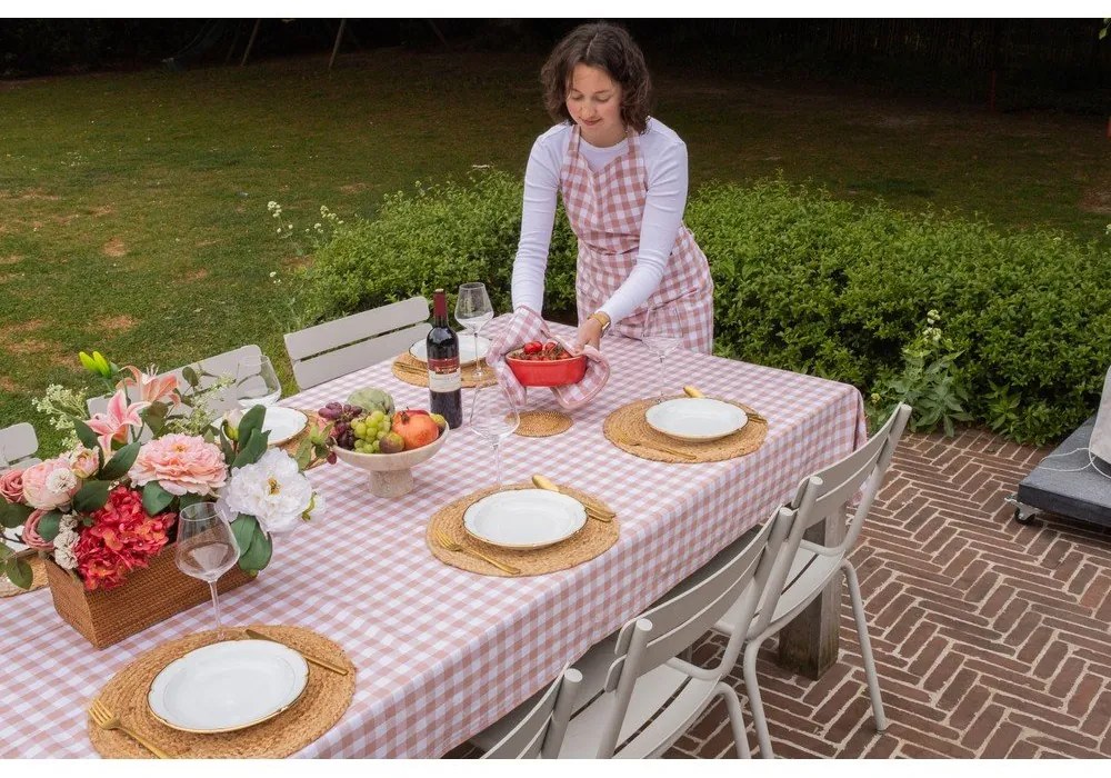 Față de masă din bumbac 150x150 cm Gingham – Tiseco Home Studio
