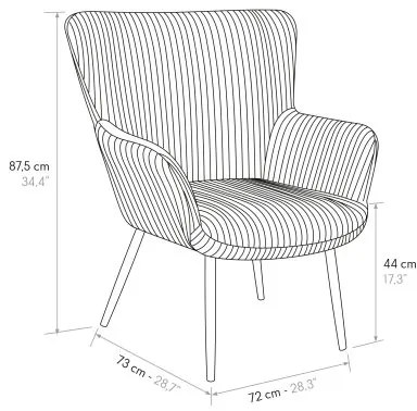 PAZZO DESIGN Fotoliu Titti Gri Deschis Set de 1, Tapițerie din Catifea | Aosom Romania
