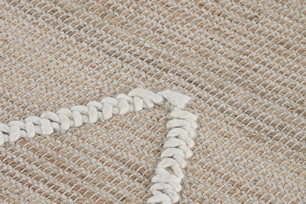 Covor natural din iută și lână țesut manual, antiderapant, 164 x 235 cm, „Attigny”