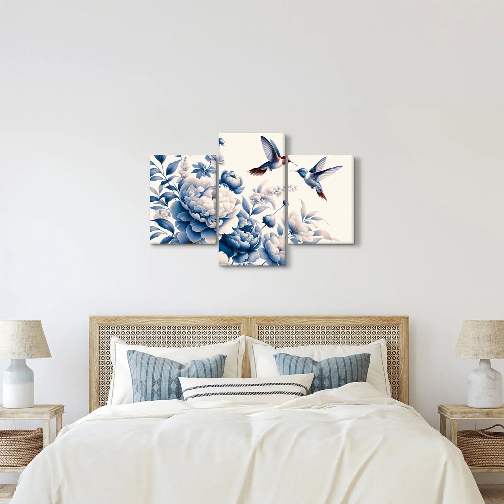 Tablou - Colibri deasupra florii (90x60 cm)