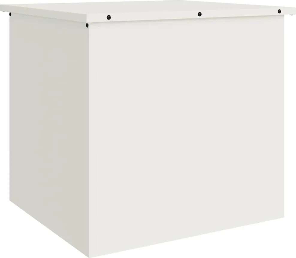vidaXL Cutie de depozitare exterioară Alb 55 x 50,5 x 50 cm Oțel