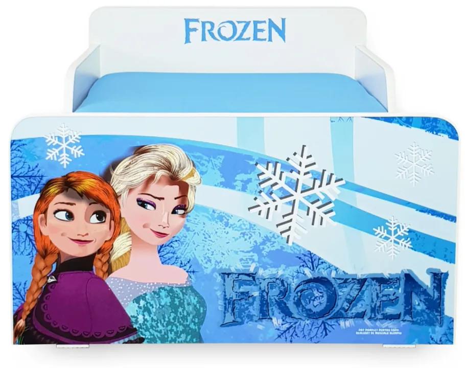 Pat Start Frozen 2-8 ani + saltea 140x70x12 cm + husa impermeabila
