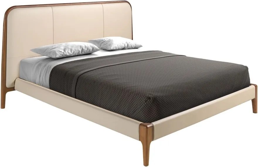 Pat dublu tapitat design LUX Cream 180x200cm