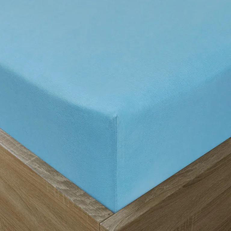 Goldea cearceaf de pat jersey cu elastic - albastru deschis 180 x 200 cm
