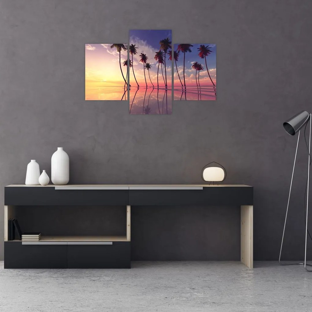 Tablou cu palmieri deasupra mării (90x60 cm)