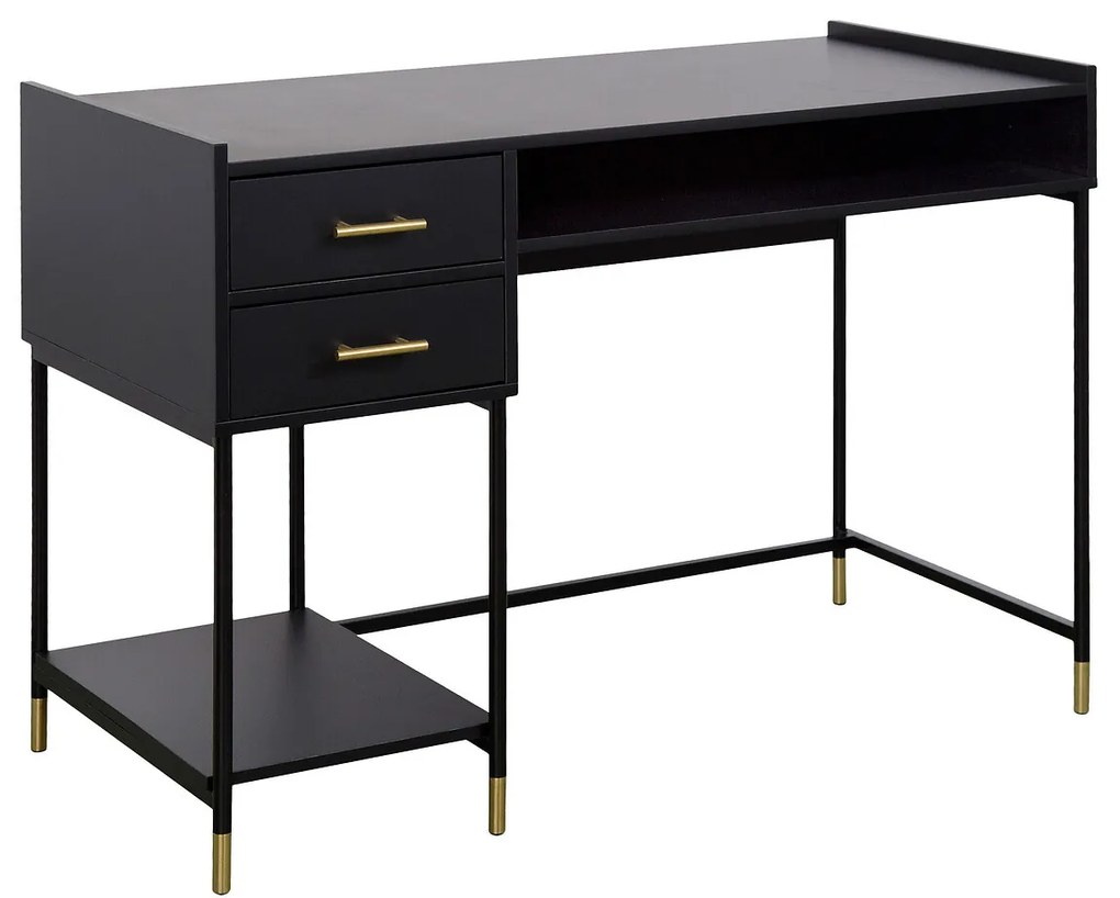 Birou negru cu sertare TEDY, 110 x 55 x 78,5 cm