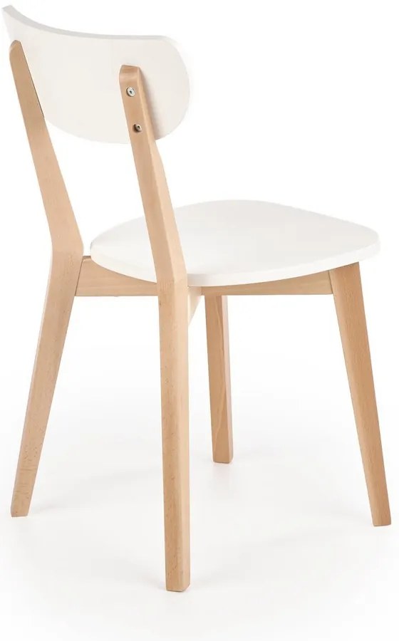 Scaun de bucaterie Buggi, alb/fag