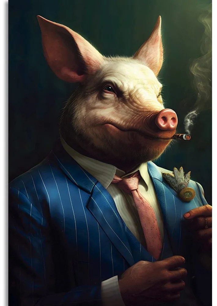 Tablou animal gangster porc
