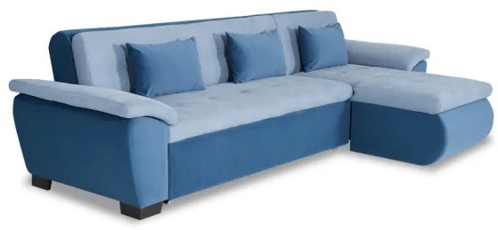 Coltar Extensibil Dreapta Novara, Albastru, 309 x 172 x 90 Cm