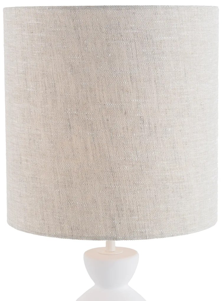 Lampa de masă de design cu abajur din stofă albă gri deschis 25 cm - Alisia